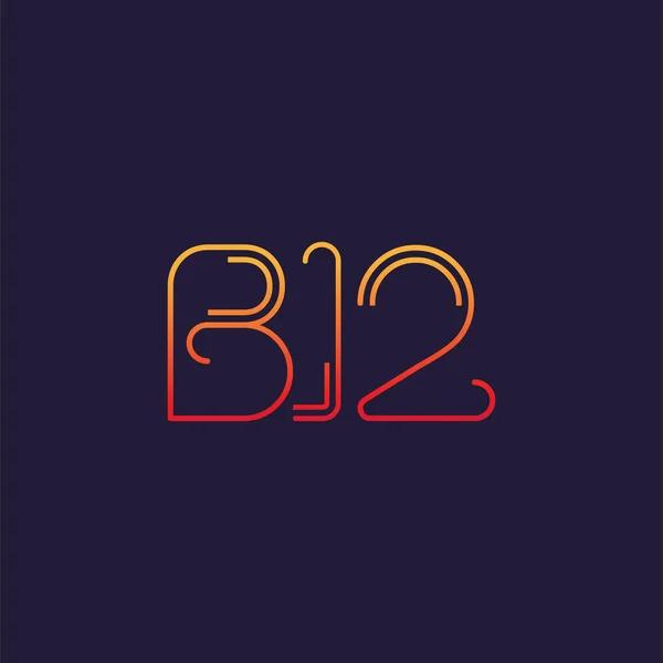 Dopis Logo B12 Šablona Pro Podnikání Banner — Stockový vektor