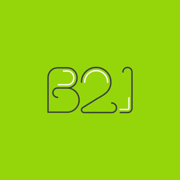 Lettera Logo B21 Modello Banner Aziendale — Vettoriale Stock