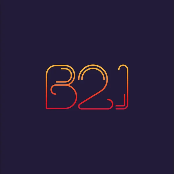 Letter Logo B21 Template Business Banner — Stock Vector