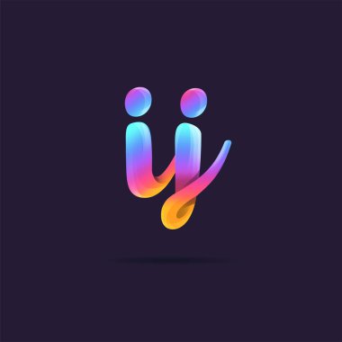 Harf logo IJ şablon iş afiş için