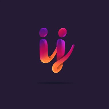 Harf logo IJ şablon iş afiş için