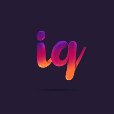 Harf logo IQ şablon iş afiş için