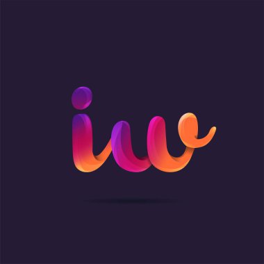 Harf logo IW şablon iş afiş için