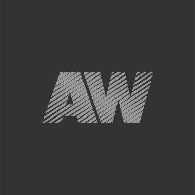 Harf logo Aw şablon iş afiş için