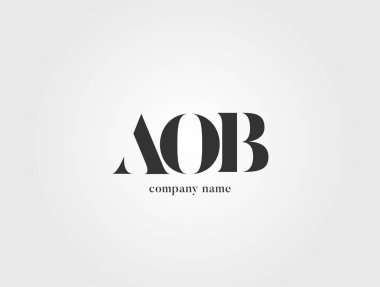 Harf logo Aob şablon iş afiş için