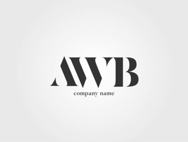 Harf logo Awb şablon iş afiş için