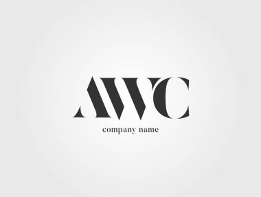 Harf logo Awc şablon iş afiş için