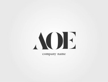 Harf logo Aoe şablon iş afiş için