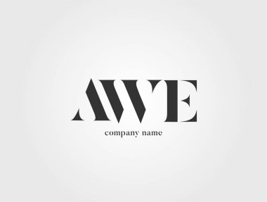 Harf logo Awe şablon iş afiş için
