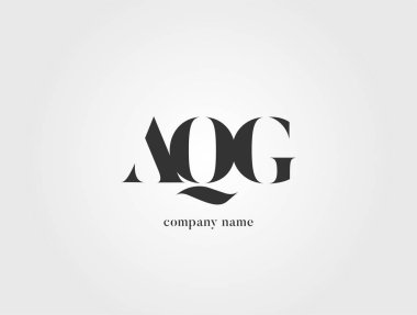 Harf logo Aqg şablon iş afiş için