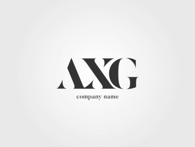 Harf logo Axg şablon iş afiş için