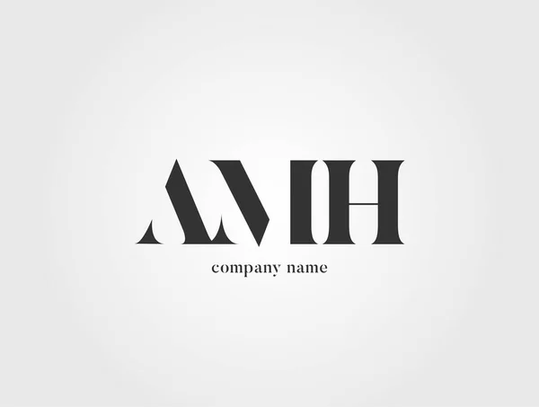 ビジネス バナーの文字ロゴ Amh テンプレート — ストックベクタ