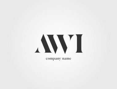 Harf logo Awi şablon iş afiş için