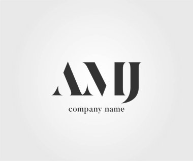 Harf logo Amj şablon iş afiş için