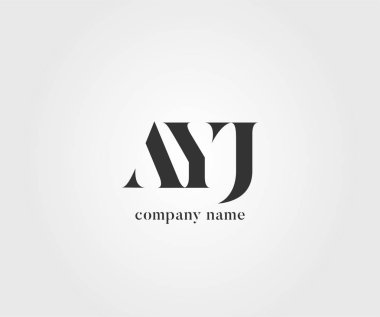 Harf logo Ayj şablon iş afiş için