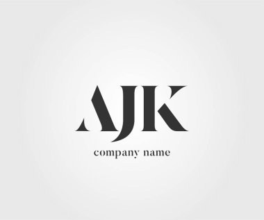 Harf logo Ajk şablon iş afiş için