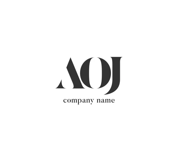 Cartas Logotipo Modelo Aoj Para Banner Negócios —  Vetores de Stock