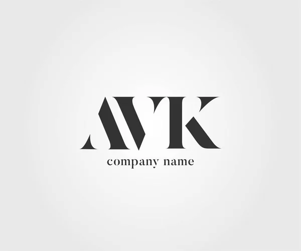 Logo Letras Plantilla Avk Para Banner Negocios — Vector de stock