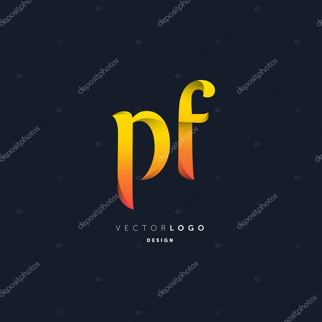 Letters logo Pf template for business banner