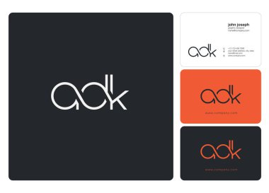 Harf logo Adk şablon iş afiş için