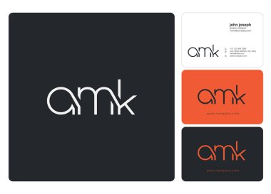 Harf logo Amk şablon iş afiş için