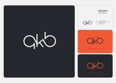 Harf logo Qkb şablon iş afiş için