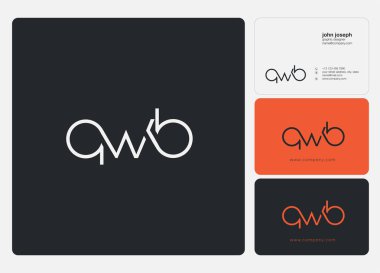 Harf logo Qwb şablon iş afiş için