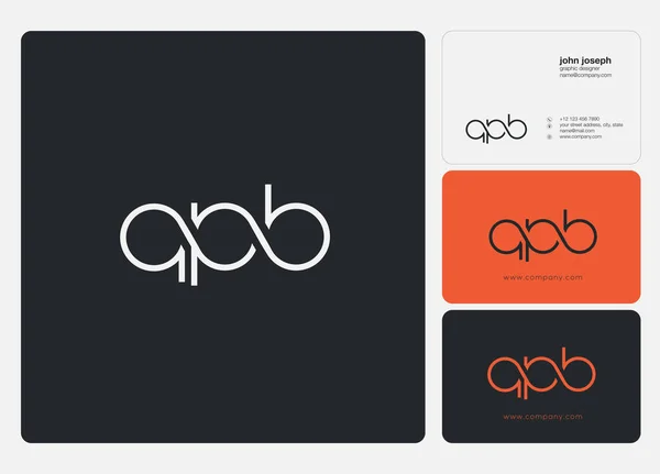 Cartas Logotipo Qpb Modelo Para Banner Negócios — Vetor de Stock