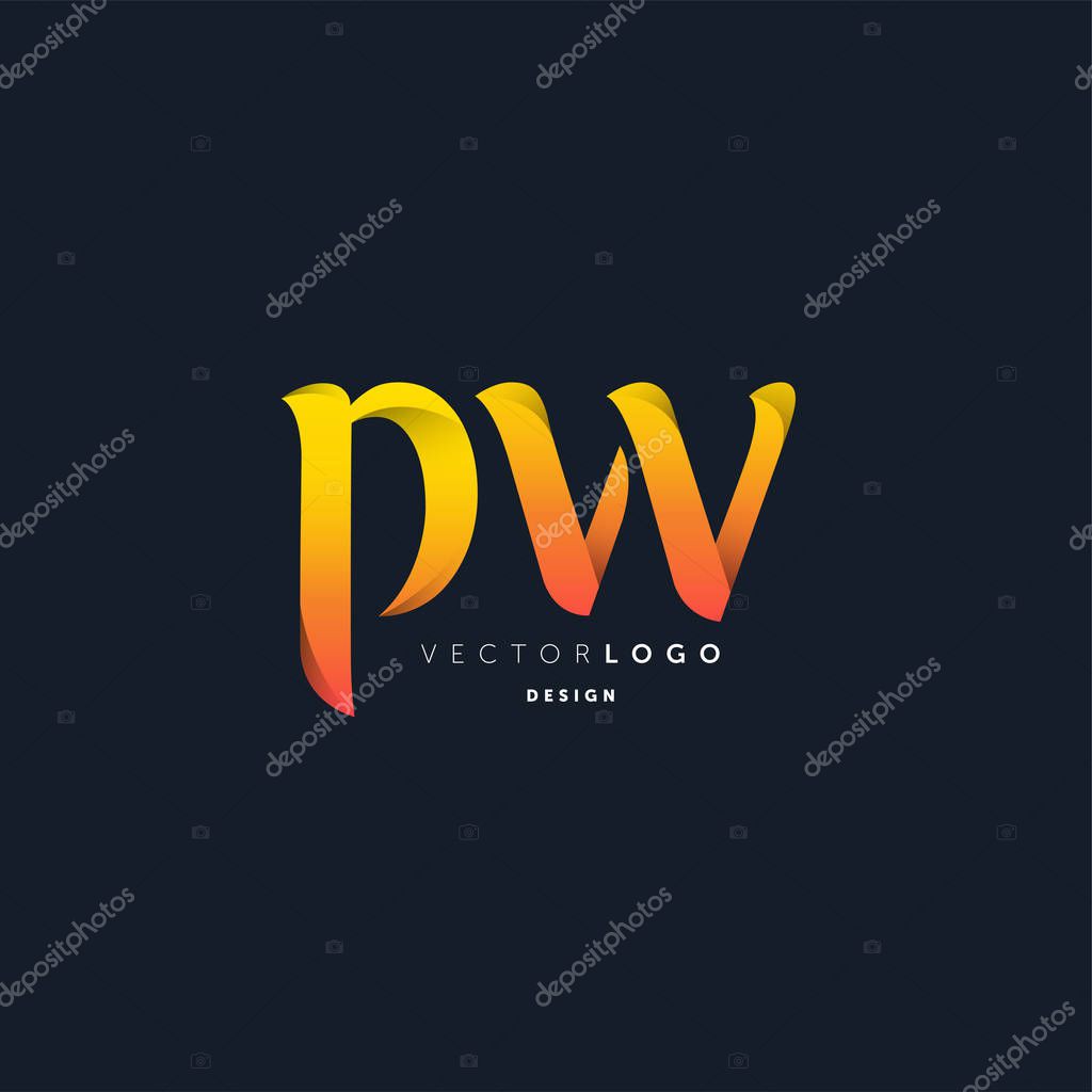 Letters logo Pw template for business banner