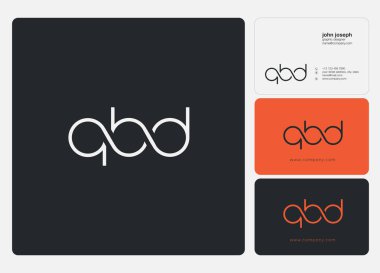 Harf logo Qbd şablon iş afiş için