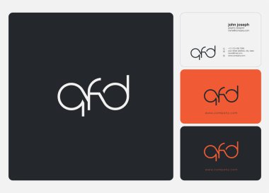 Harf logo Qfd şablon iş afiş için