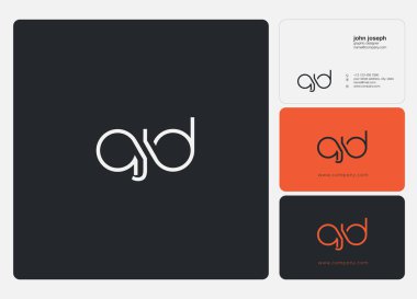 Harf logo Qjd şablon iş afiş için