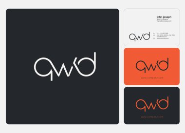 Harf logo Qwd şablon iş afiş için