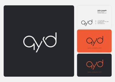 Harf logo Qyd şablon iş afiş için