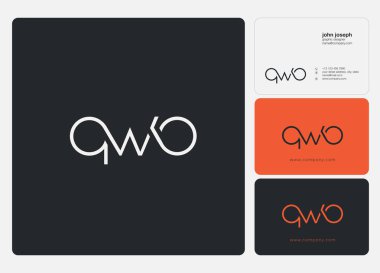 Harf logo Qwo şablon iş afiş için