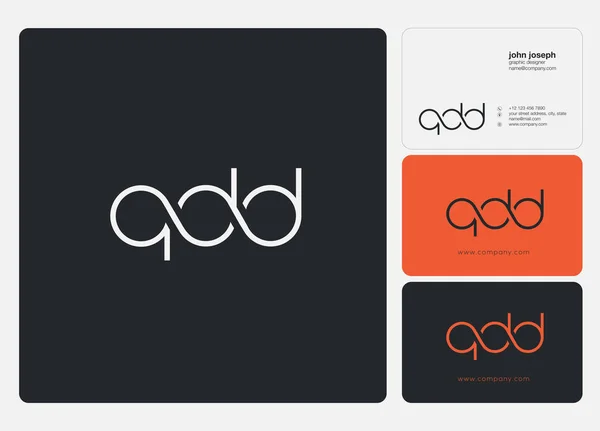 Cartas Logotipo Qdd Modelo Para Banner Negócios — Vetor de Stock