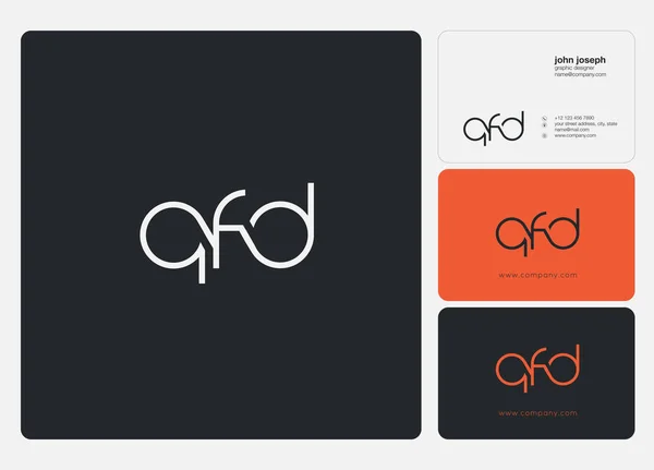 Cartas Logotipo Qfd Modelo Para Banner Negócios — Vetor de Stock