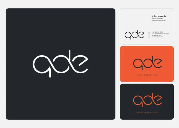 Bokstäver Logotyp Qde Mall För Business Banner — Stock vektor
