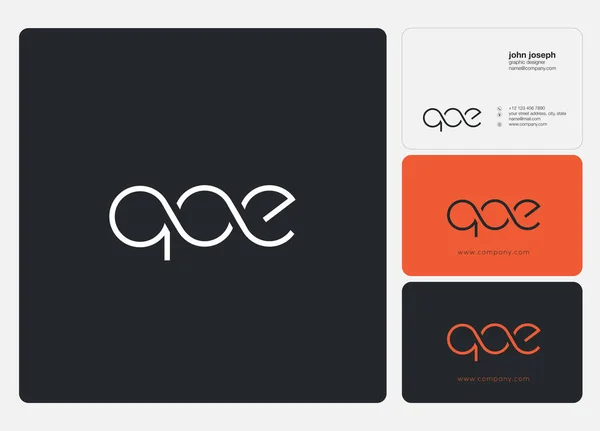 Bokstäver Logotyp Qoe Mall För Business Banner — Stock vektor