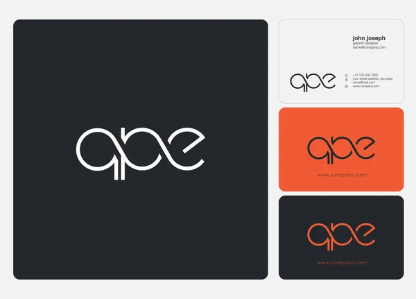 Bokstäver Logotyp Qpe Mall För Business Banner — Stock vektor