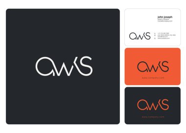 Harf logo Aws şablon iş afiş için