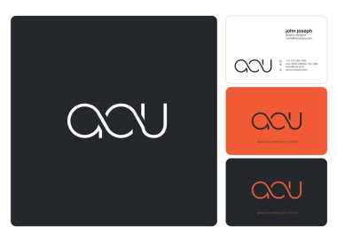 Harf logo Aou şablon iş afiş için