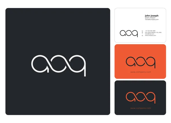 Logo Conjunto Aoq Para Tarjeta Visita Plantilla Vector — Vector de stock