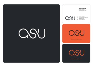 Harf logo Asu şablon iş afiş için