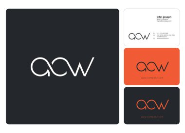 Harf logo Acw şablon iş afiş için
