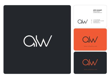 Harf logo AIW şablon iş afiş için