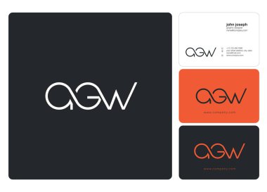 Harf logo Agw şablon iş afiş için