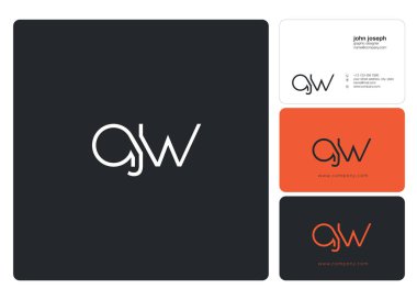 Harf logo Ajw şablon iş afiş için