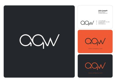 Harf logo Aqw şablon iş afiş için