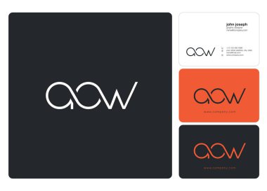 Harf logo AOW yaşlılık şablon iş afiş için